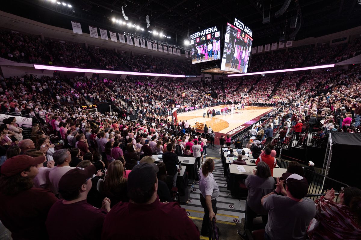 Fans during Texas A&M’s game against Mississippi on Saturday, Jan. 27, 2024, at Reed Arena. (Ishika Samant/The Battalion)