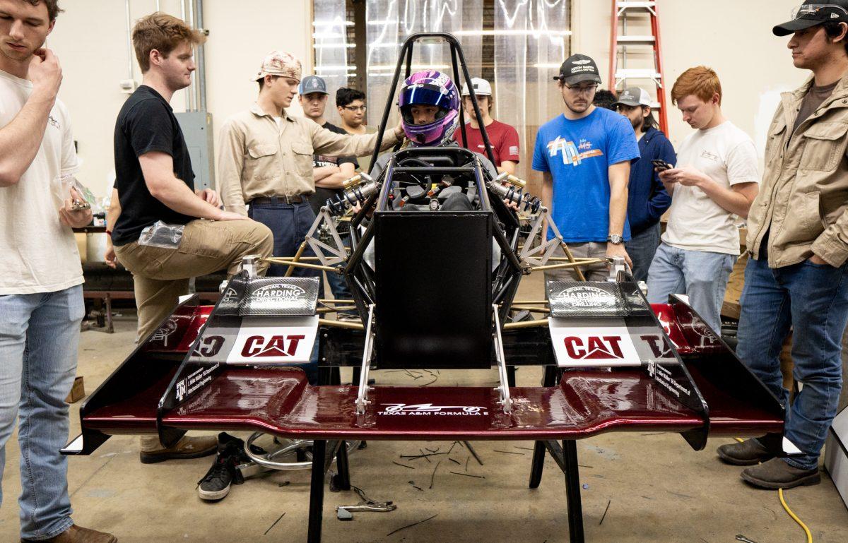 Team driver and Junior Mechanical Engineer Joseph Weaver 25 tests AME 25s ergonomics before rollout on Sunday, Mar. 24th, 2024, at the SAE Workshop.