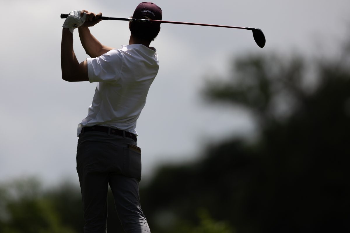 Texas A&amp;M sophomore Jaime Montojo drives the ball during The Aggie Invitational on Saturday, April 6, 2024, at Traditions Golf Club. (CJ Smith/The Battalion)