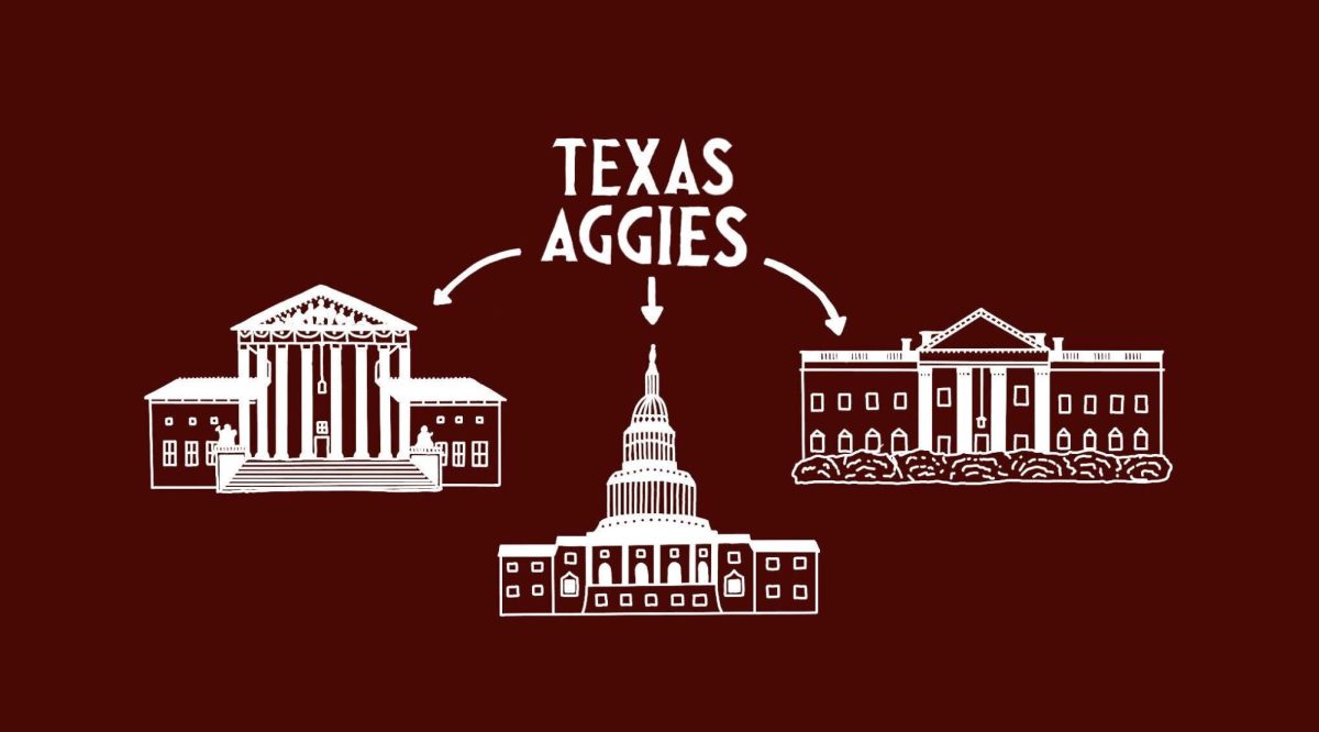 There continues to be an increase in Aggies working in D.C. The PPIP program at A&M is one instrumental program for students to shape their careers. (Graphic by Ethan Mattson/The Battalion)