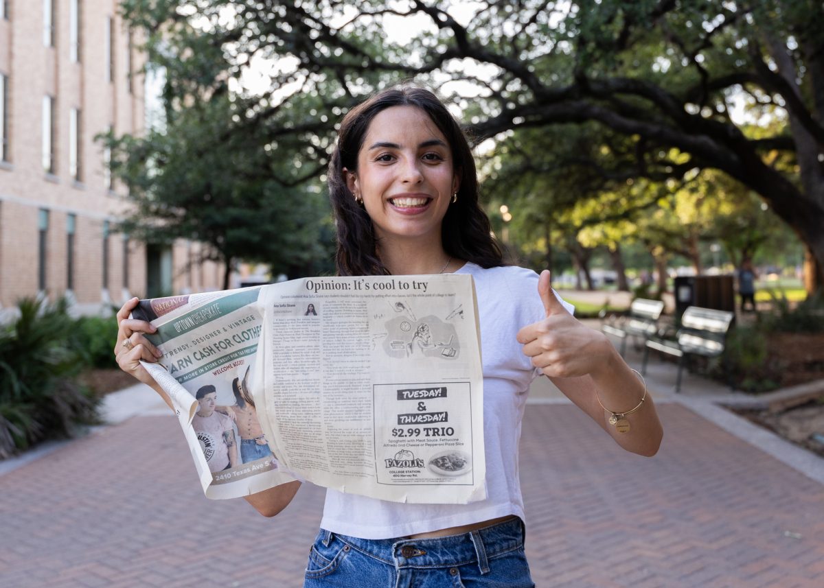 Associate Opinion Editor Ana Sofia Sloane poses for a photo on Military Walk with her article Its Cool to Try on Monday, April 29, 2024.