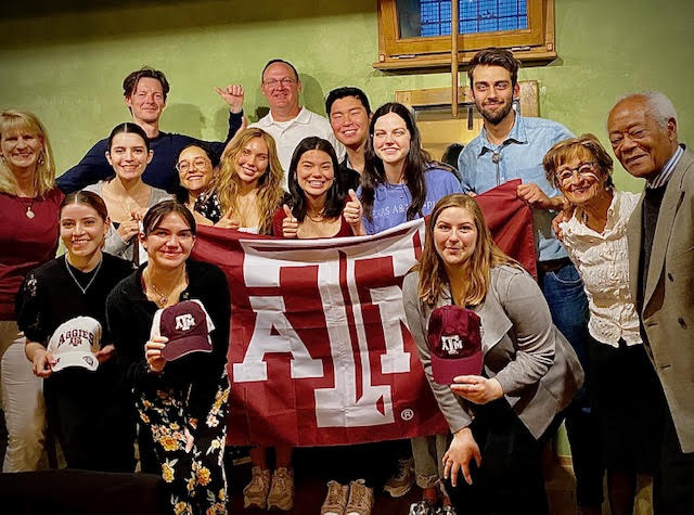 A group of Aggies met for Muster last year in Florence, Italy. (Photo courtesy of Ryan Price/Italy A&M Club)