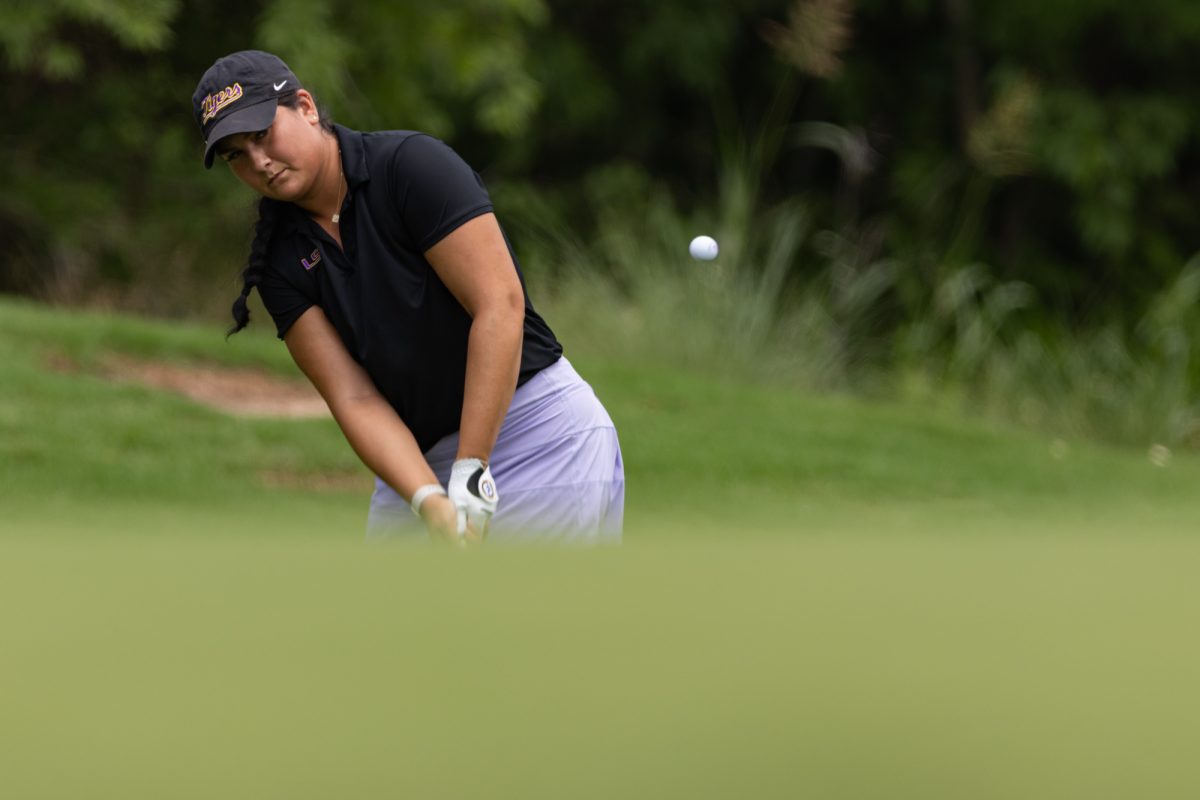 LSU graduate Latanna Stone during the Bryan Regional of the NCAA Women’s Golf Championship at Traditions Golf Club on Monday, May 6, 2024. (Chris Swann/ The Battalion)