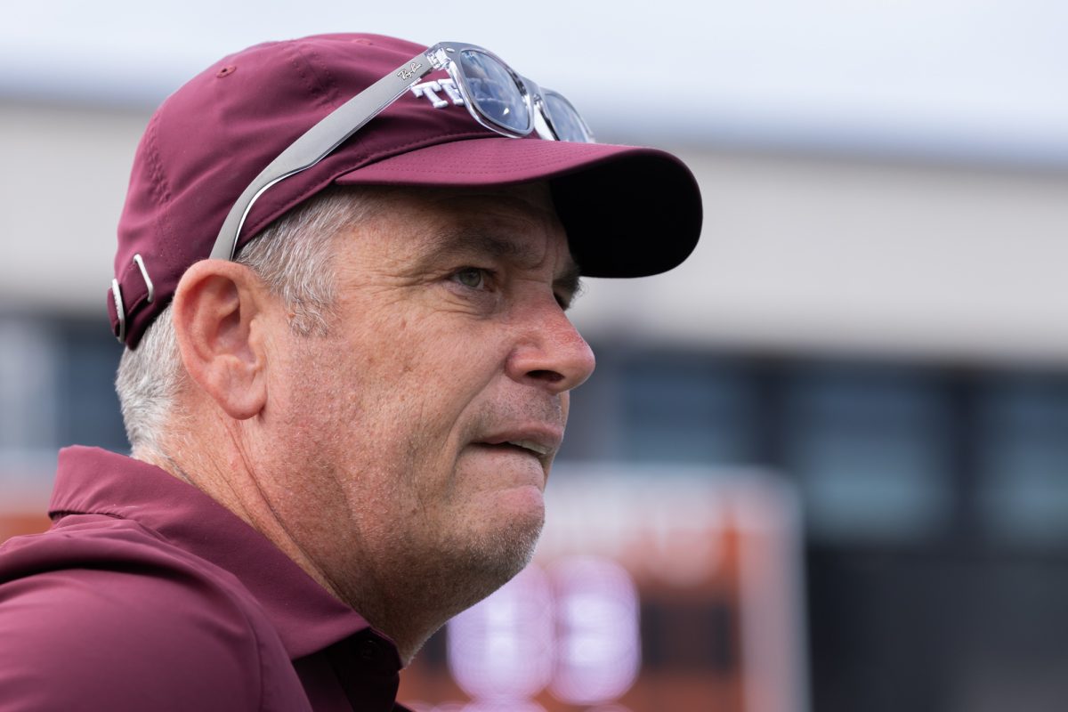 Associate Head Coach Kevin OShea during Texas A&M’s match against Texas at Texas Tennis Center in Austin on Friday, May 10, 2024. (Chris Swann/The Battalion)