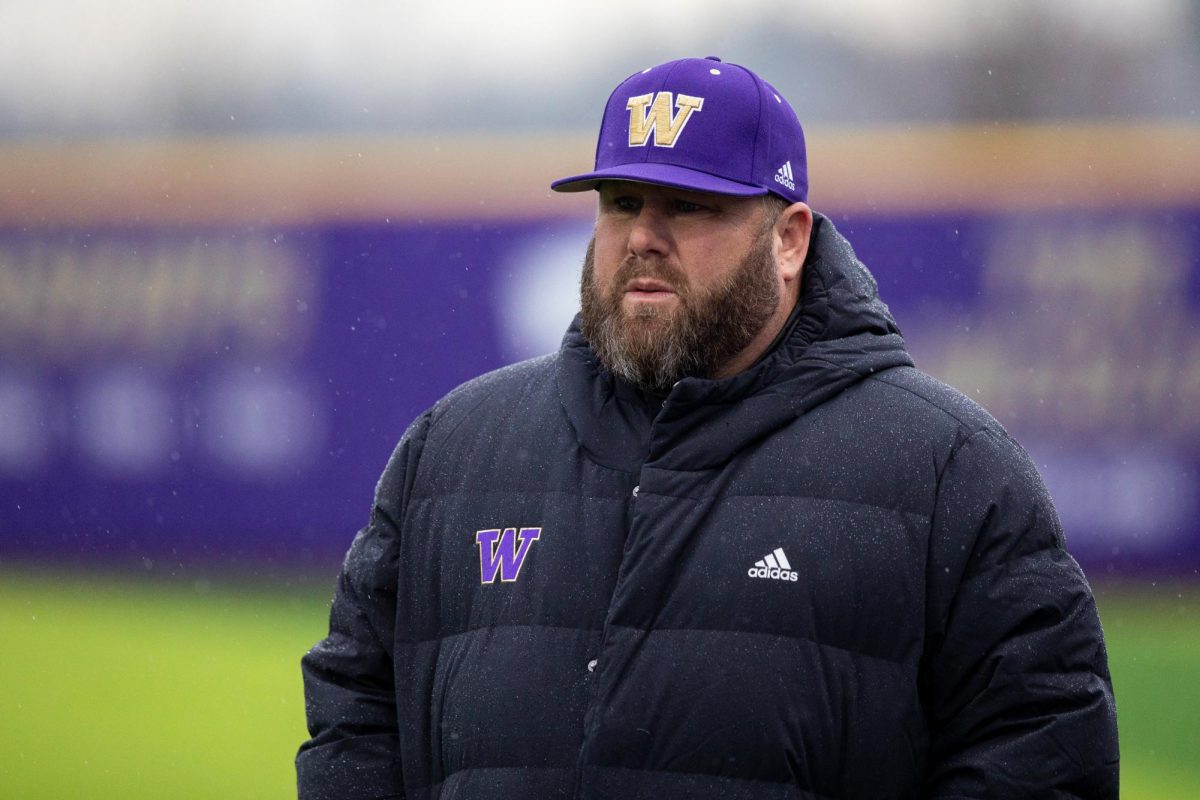 Washington Baseball Head Coach Jason Kelly is pictured before Washington's game vs. Utah at Husky Ballpark on March 10, 2023. (Image Courtesy of Evan Morud/The Daily UW)