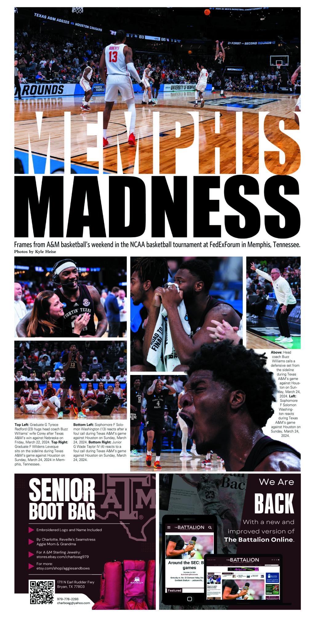 "Memphis Madness," the winning newspaper page designed by Pranay Dhoopar and Chris Swann, featuring photos by Kyle Heise.