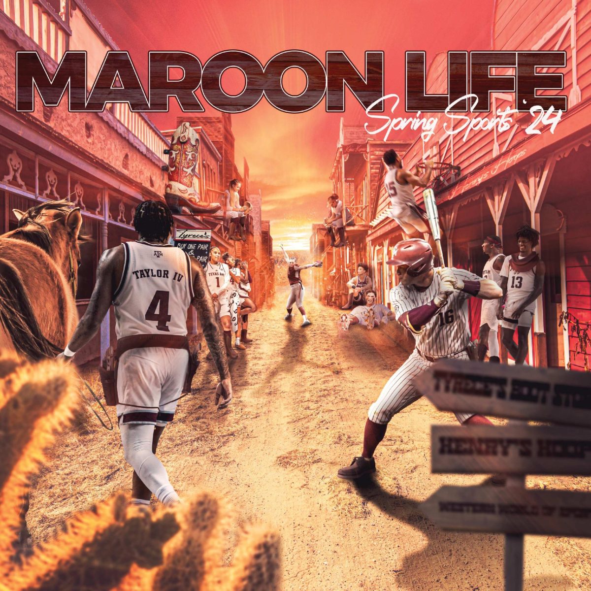 The winning cover of Maroon Life Spring Sports.