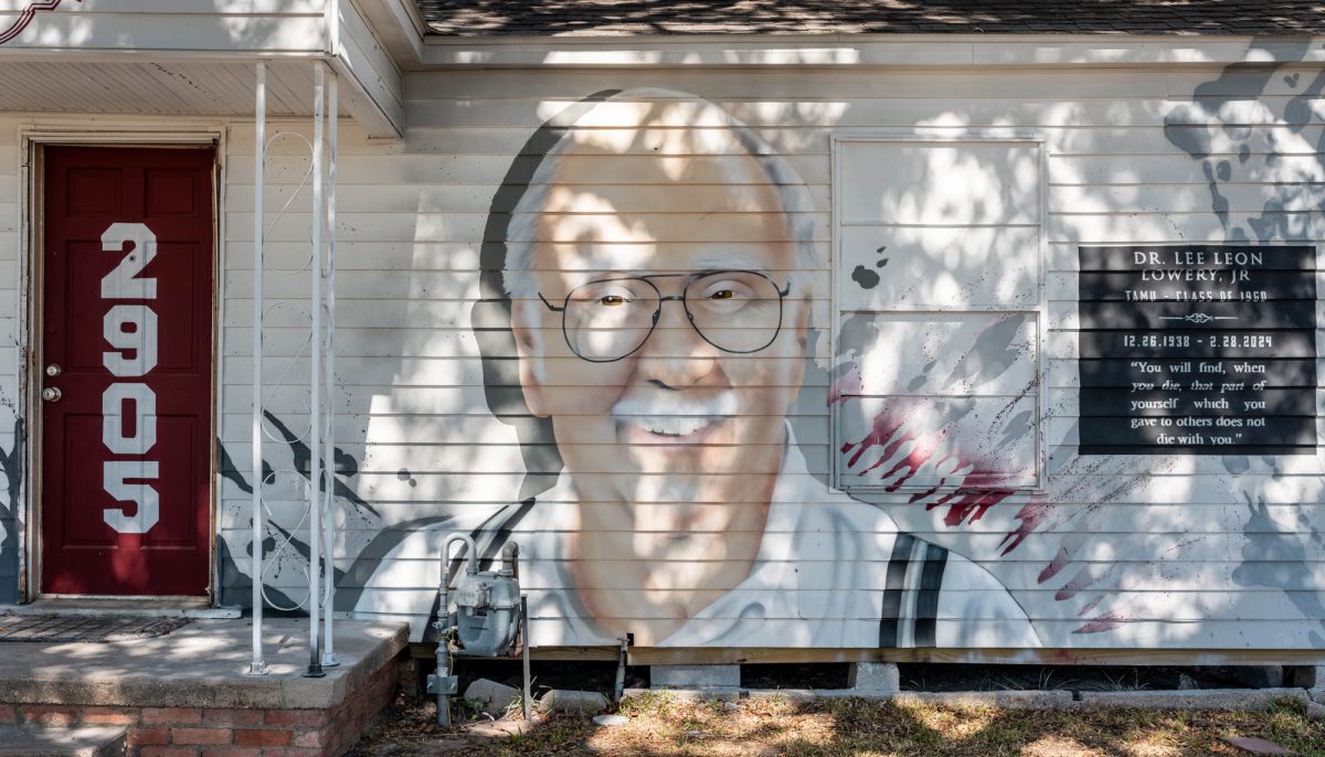 A mural of the late Texas A&amp;M University Professor Dr. Lee Lowery is seen on a building in the new affordable student housing development in Bryan, Texas. Friday, September 20, 2024. (Jackson Stanley/The Battalion)