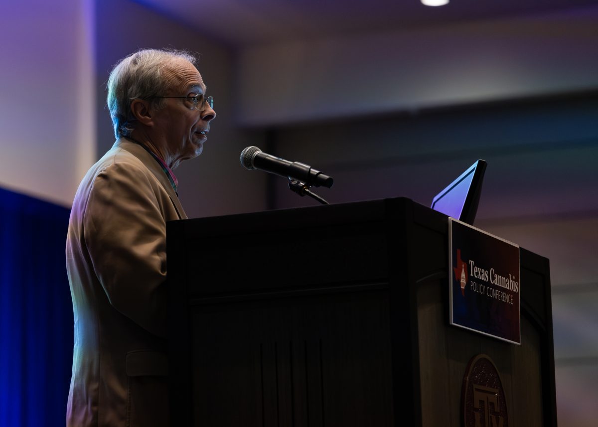 Dr. Ethan B Russo, founder of CReDo Science, speaks on Cannabinoids at the Texas Cannabis Policy Conference in the Memorial Student Center on Friday, Sept. 13, 2024. (Adriano Espinosa)