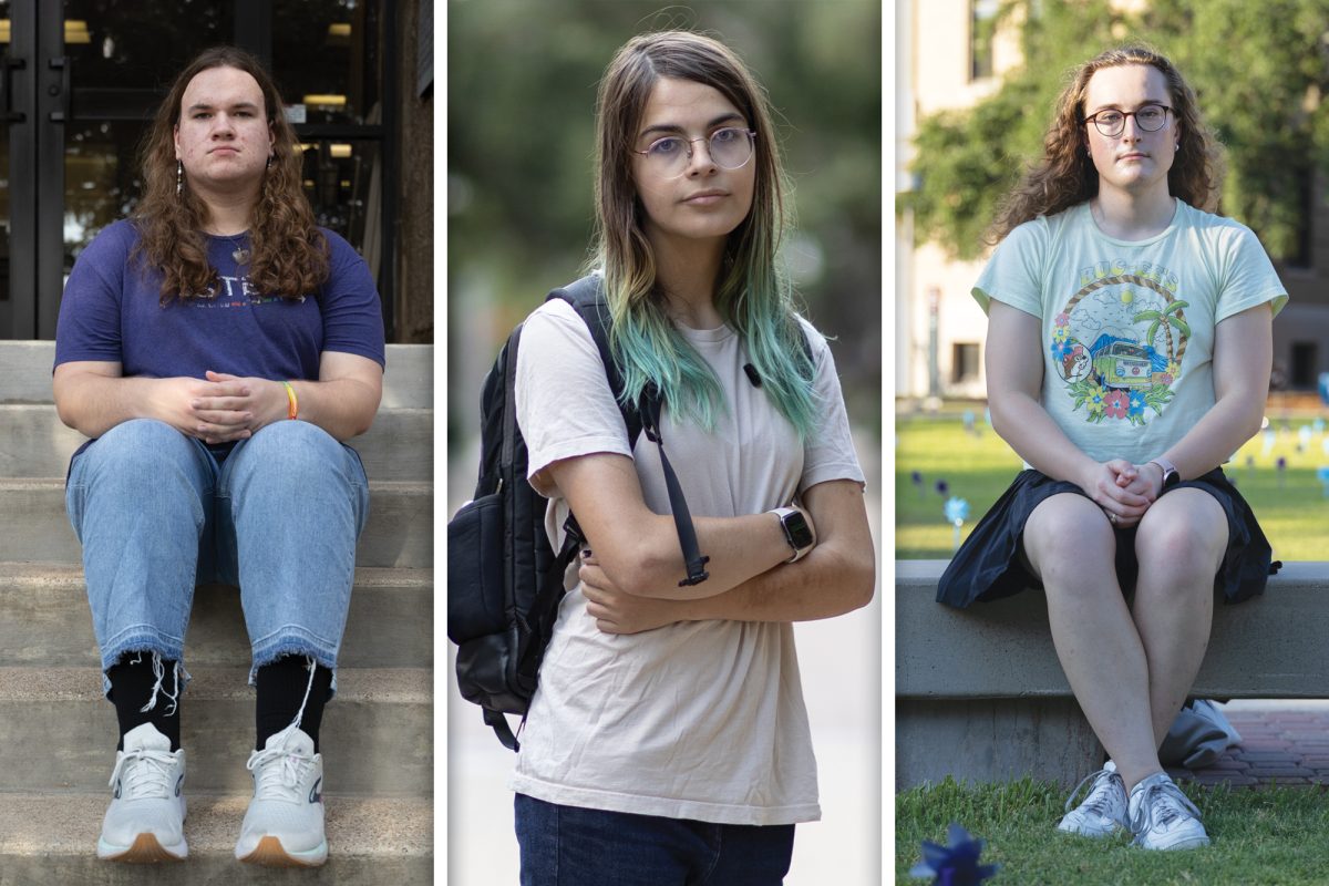 Portraits of former student Juniper Danielsen, computer science junior Vanessa Dickerson and biochemistry senior Matthia Klatt on the Texas A&M campus on Tuesday, Sept. 17, 2024. (Chris Swann/The Battalion)