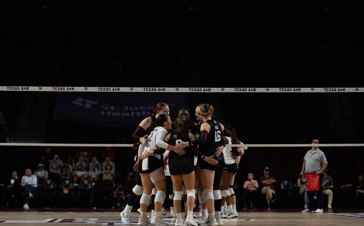 The Aggies react during Texas A&amp;M’s game against Temple at Reed Arena on Friday, September 13,2024. (Rocio Salgado/The Battalion)