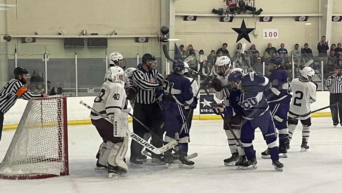 A brief fight broke out between Texas A&M and TCU ice hockey players after a scoring attempt in the second period on Friday, Oct. 18, at Spirit Ice Arena in College Station.