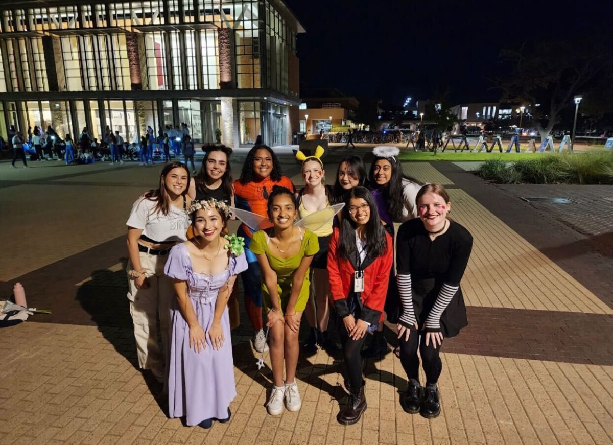 The Femmatas pose together outside the Memorial Student Center. (Photo courtesy of The Femmatas).