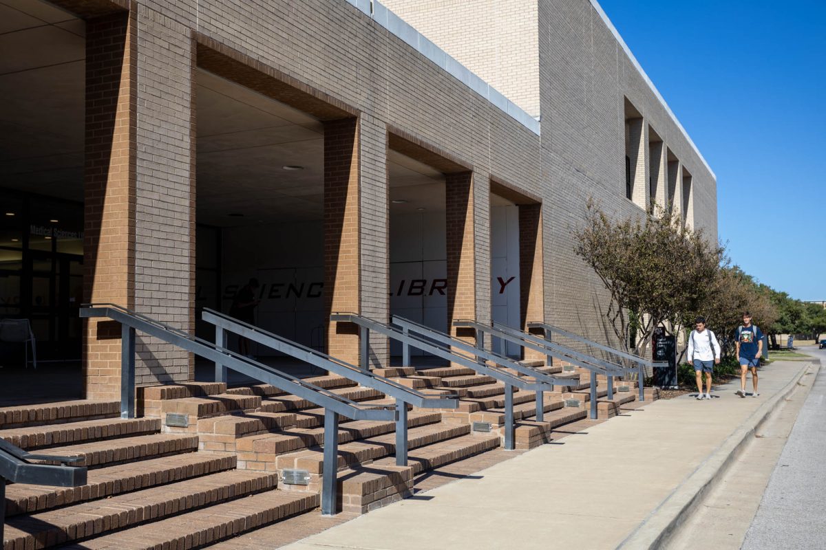 The entrance to the Medical Sciences Library on Tuesday, Oct. 22, 2024. (Isabel Lubrano/The Battalion).