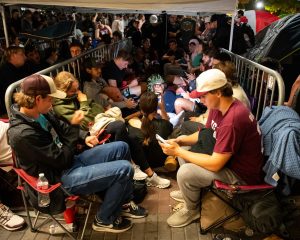 Texas A&M students at ticket pull at Kyle Field for the Texas game at 4 a.m. on Monday, Nov. 18. (Courtesy of Meredith Seaver/The Eagle)