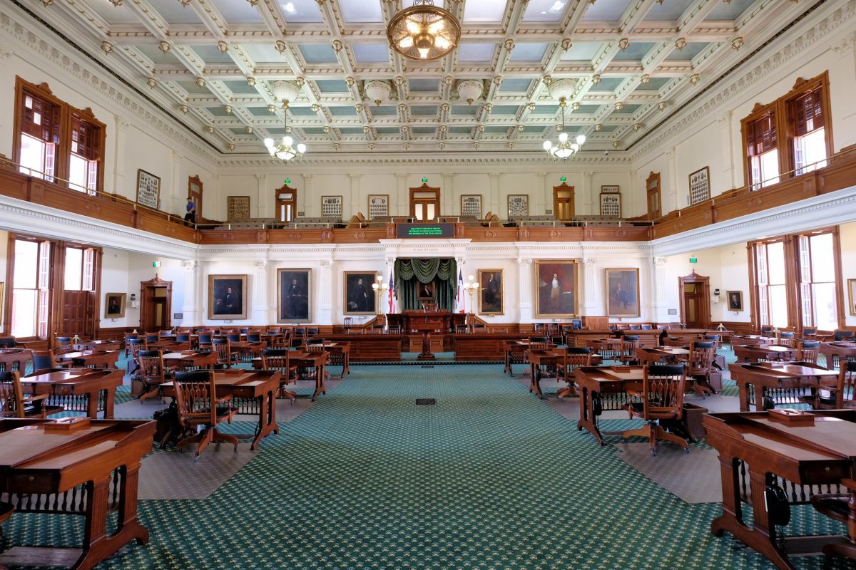 The Texas Senate Chamber in the State Capitol. The 89th Legislature convenes for the first time in two years on Jan. 14 and will decide over thousands of proposed bills before it concludes on June 2. (Photo by Lars Plougman/Flickr, CC By-SA 2.0)