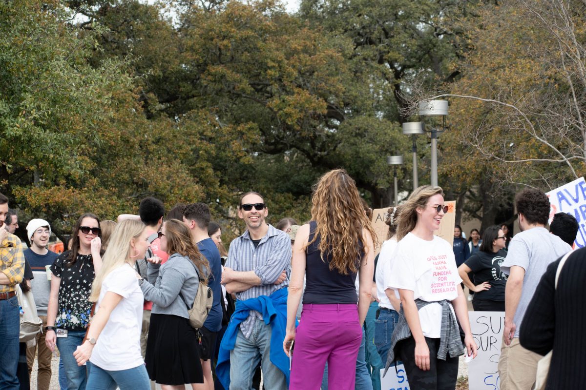 Atendees at stand up for science protest at academic plaza on 7 march 2025.